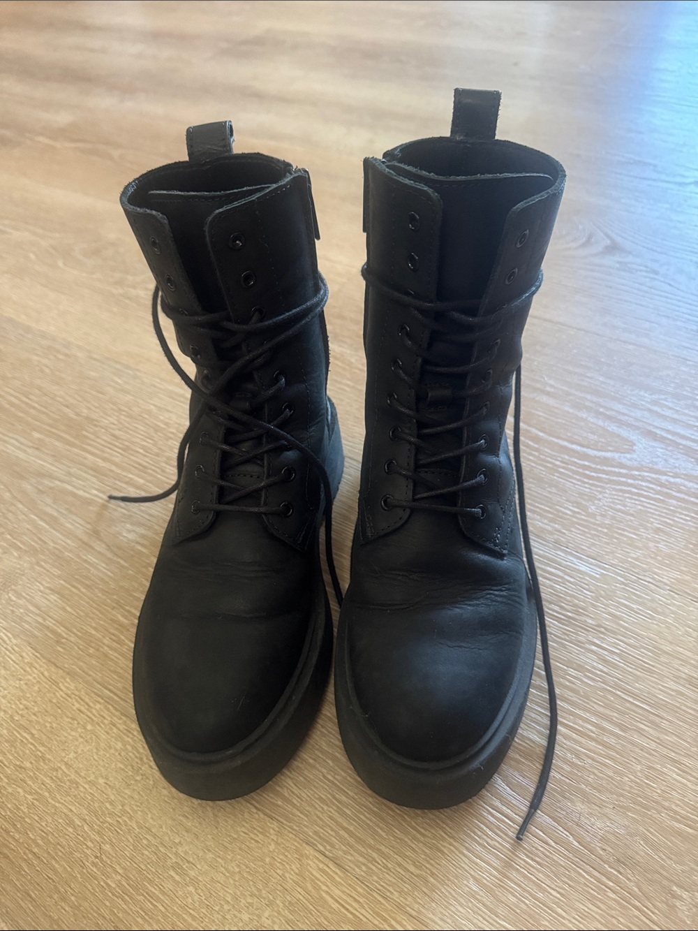 Thursday Boot Company Women's Black Lace-Up Combat Boots